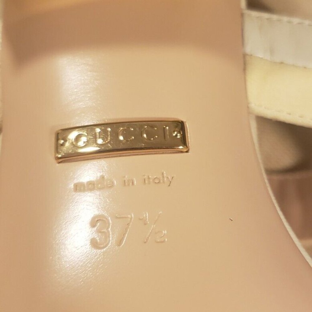 Gucci Scamosciato White Women's Sandals Size 37.5 - Picture 7 of 9